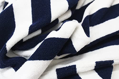 ORIGINAL KIDS Hooded Bath Towel Wrap - 100% Cotton Terry Large Oversized Hooded Kids Towel - Toddler Shower Pool Beach Towel - Soft Plush Absorbent Quick Dry Easy Care Gift - 30x60- Cabana Stripe Blue 7