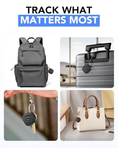 2026 Air Tracker Tags Item Locator for Android & iOS Bluetooth Tracker Smart Tags Compatible with Apple Find My (iOS) & Google's Find Hub(Android) for Keys, Luggage, Wallet, Vehicles Black (4 Pack) 7