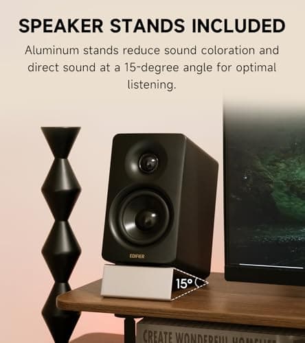 Edifier M60 Multimedia Speaker Bluetooth 5.3, 66W RMS, Hi-Res Audio & Hi-Res Wireless Audio, LDAC,3" Mid Bass & 1" Tweeter, USB-C & Aux Inputs, Compact Desktop Speaker – Black 9