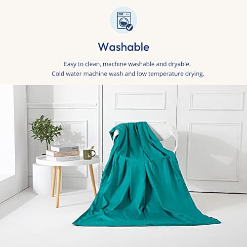 Aimon Weighted Blanket Cover (48"x72",Green,Twin Size,Side Zipper) 100% Cotton Weighted Blanket Cover, for Weighted Blanket with 8 Ties 7