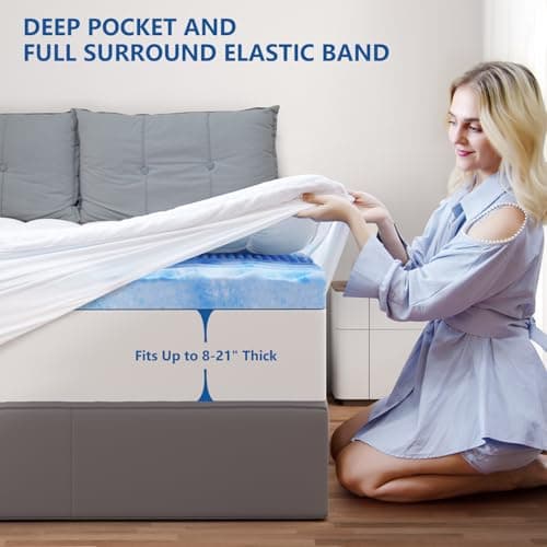KAYFIA Mattress Topper Full with Dual Layer 3 Inch Memory Foam, 2 Inch Cooling 7-Zone Gel Memory Foam Plus 1 Inch Down Alternative Pillow Top Mattress Topper,Deep Pocket, Support for Back Pain Relief 7