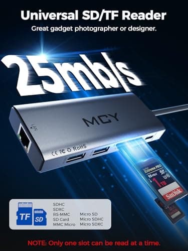 MCY USB C Hub,Laptop Docking Station Dual Monitor Single 8K,2x4K@60Hz,10in1 Type-C Multiport Adapter with PD100W,Card Reader,Extender,Splitter,Ethernet Dock for MacBook Ipad Pro/Dell/HP/Surface etc. 6