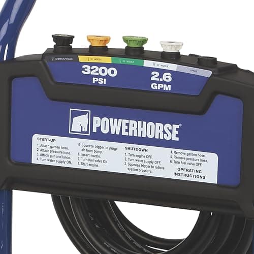 Powerhorse Gas Cold Water Pressure Washer, 3400 PSI, 2.7 GPM, Maintenance-Free Axial Pump, Steel Tube Frame 8