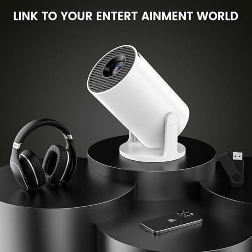 Mini Projector, Portable Projector with WiFi 6 and Bluetooth 5.4, 160 ANSI 4k HD Smart Projector, Compatible with Phone, TV Stick, Laptop, HDMI, USB for Movie Home Outdoor, HY300 PRO+ 7