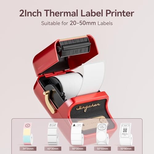 NIIMBOT B21 Label Maker Machine with Tape, 2 Inch Portable Sticker Printer Thermal Labeler for Gift Jar Candle Address Labels for Home Office Business Organization, Supports Mobile & PC, Red 5