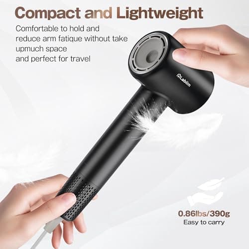Labiim Hair Dryer, High-Speed Ionic Low Noise Blow Dryer with Brushless Motor for Fast Drying, Thermo-Control Quiet Compact Hair Blow Dryer, Hairdryer with 1 Nozzle Attachments for Home Salon Travel 7