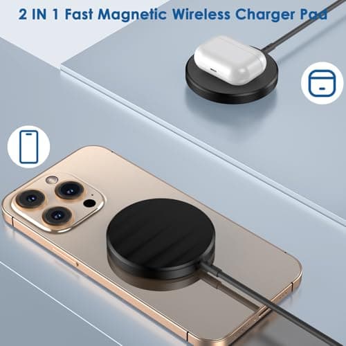 Magnetic Wireless Charger iPhone,6FT Charger for Apple MagSafe Charger 2Pack Fast Wireless Charging Pad for iPhone 16 Pro Max/16 Pro/16 Plus/15 ProMax/15/14/13/12/AirPods 3/2/Pro Mag-Safe Charging Pad 5