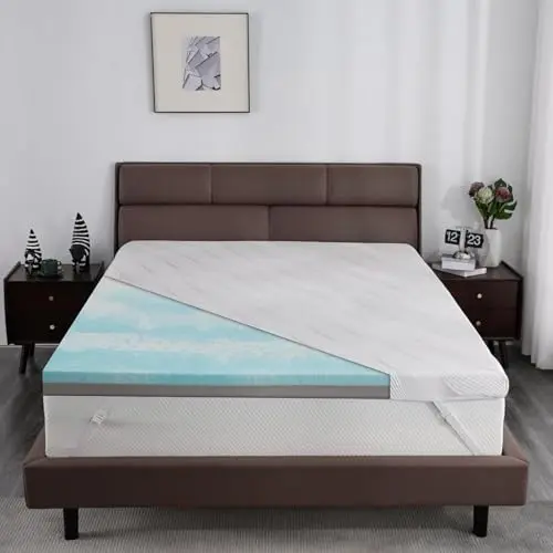 Extra Firm Mattress Topper Twin XL Size 3 Inch,Premium Cooling Gel+Bamboo High Density Memory Foam Mattress Topper with Removable Ice Silk Cover, Bed Topper for Pain Relief,No Smell,CertiPUR-US,79x38