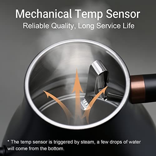 Mecity Electric Kettle Gooseneck Water Kettle Stainless Steel Tea Kettle Water Boiler Fast Heating, Auto Shut Off, 27 fl oz, 1000W, Matte Black 5