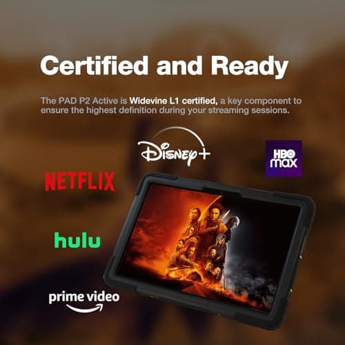 AGM PAD P2 Active Rugged Android 14 Tablet with Case, Waterproof & Drop-Proof, Widevine L1 & GMS Certified, 11" 90Hz FHD 480 NITS Display, MTK G99, 8000 mAh, 16(8+8) + 256GB[TF 2TB], GPS, Compass, OTG 6