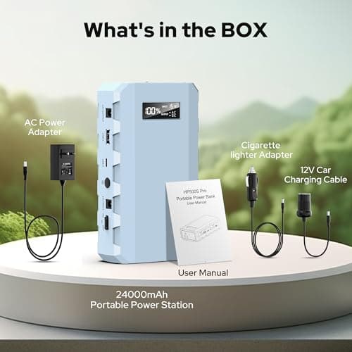 SinKeu 24000mAh Portable Charger Power Bank, 88Wh Portable Power Bank with AC Outlet, QC 3.0 USB/USB-C, DC Output, Led Flashlight, Portable Battery Charger for Home Camping Travel Power Backup 8