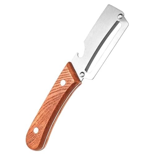 Premium-Grade Fruit & Vegetable Peeler | Sharp Stainless Steel Blade, Ergonomic Wooden Handle + Built-in Bottle Opener – Ideal for Daily Kitchen Use