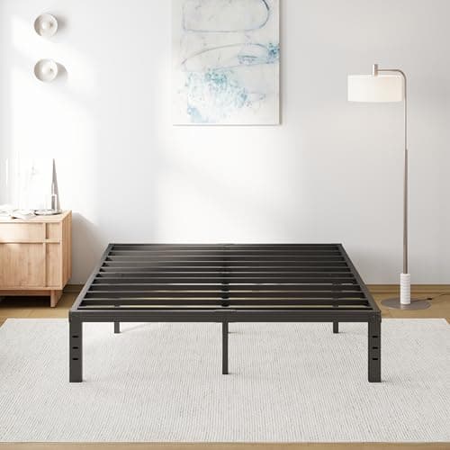 COMASACH Full Size Bed Frame 14“ High Heavy Duty Metal Platform Bed Frame,Sturdy Steel Support,No Box Spring Needed,Noise-Free,Easy Assembly