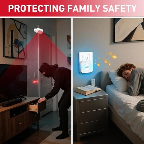 CallToU Wireless Motion Sensor Alarm Indoor Motion Detector Alarm, Bed Alarms for Elderly Dementia Patients, Motion Sensor Door Chime with 500 FT Range, 5 Adjustable Volume 2 Sensor + 1 Receiver 6