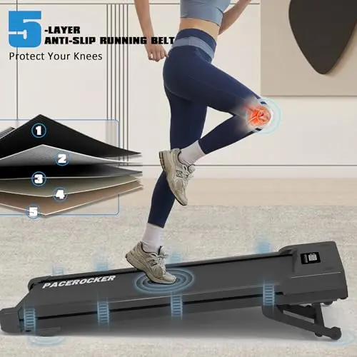 PACEROCKER Walking Pad Treadmill - 12% 9-Level Auto Incline System - 450 lbs Heavy Duty Capacity (204.1 kg) - Bluetooth Speaker - LED Display - Under Desk Design - 5 MPH (8 km/h) 7