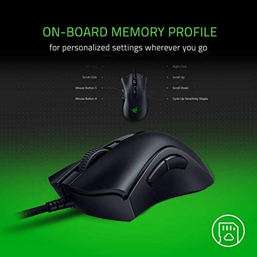 Razer DeathAdder v2 Mini Gaming Mouse: 8500K DPI Optical Sensor - 62g Lightweight Design - Chroma RGB Lighting - 6 Programmable Buttons - Anti-Slip Grip Tape Included - Classic Black 7