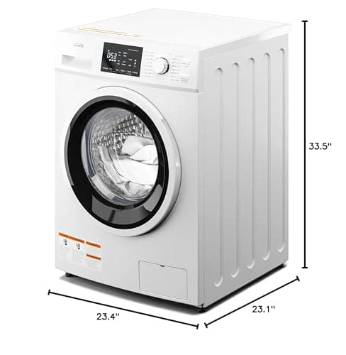 KoolMore 24" Front Load Washing Machine, 2.7 Cu. Ft., Space Saving Unit with 20-Minute Quick Wash, 12 Washing Cycles, Quiet Inverter Motor [White] [120V] (FLW-3CWH) 10