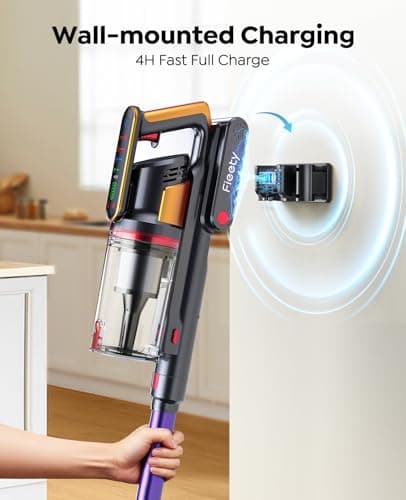 Cordless Vacuum Cleaner 55KPa 650W 70Mins Stick Vacuum Cleaners for Home with Pet Brush, 3.3Ft Hose, Wall Mount Charging, Auto Mode, Touchscreen, Self-Standing Vacuum for Pet Hair/Carpet/Car, Ultra10 8