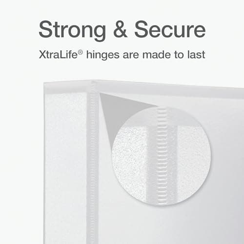 Oxford Ring Binders, 1.5" Round Ring Binders, View Binder, Covers on 3 Sides, XtraLife Hinge, Non-Stick, PVC-Free, White, 350 Sheet Capacity (1002547) 5