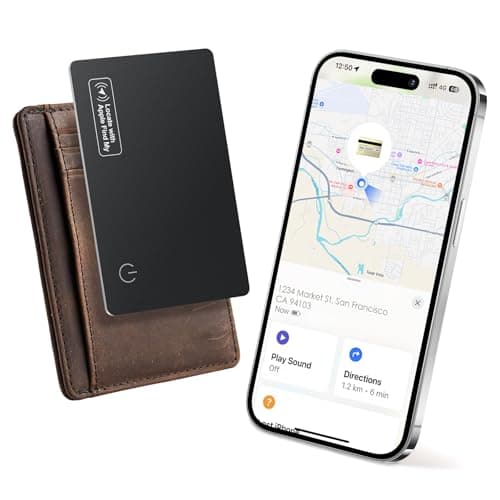 Wallet Tracker Card (iOS Only) - 0.07in Slim, Work with Apple Find My, Bluetooth Tracker Smart Tracking Card Wallet Finder, IP68 Waterproof, Item Locator for Luggage Tags, Passports, Purse