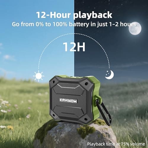 Portable Bluetooth Speaker with IPX7 Waterproofing and Shockproofing, TWS Stereo Pairing and Hands-Free Calling, 12H Playtime, Small Wireless Speaker for Outdoor Scenarios Travel Beach Shower 6