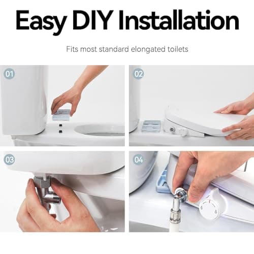 Rivix Electric Bidet Toilet Seat Elongated Slow Close Heated Toilet Seat with Bidet Warm Water Smart Self Dual Cleaning Nozzle Night Light E300 7