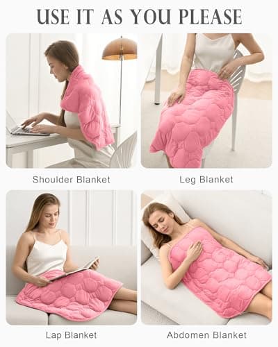 Cottonblue Weighted Blanket 7lbs for Adults, Luxury Crystal Velvet Weighted Lap Blanket for Relaxation, Lounging, Sleeping & Travel -Household Machine Washable, Pink, 29" x 24" 6