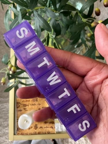 EZY DOSE Weekly (7-Day) Pill Organizer, Medicine Planner, Vitamin Storage Box, Convenient and Easy to Use, Medium Compartments, Case for Supplements and Fish Oils, Travel Friendly, Purple, BPA Free 5