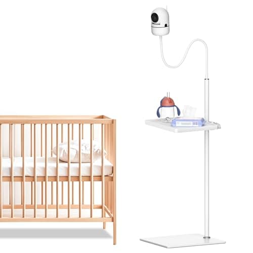 Height Adjustable Baby Monitor Camera Stand for HelloBaby, VTech, Infant Optics DXR-8 & DXR-8 Pro, Nanit Pro Baby Monitor Stand Wr Storage Tray - Baby Monitor Floor Stand for Eufy, Owlet, VAVA etc.