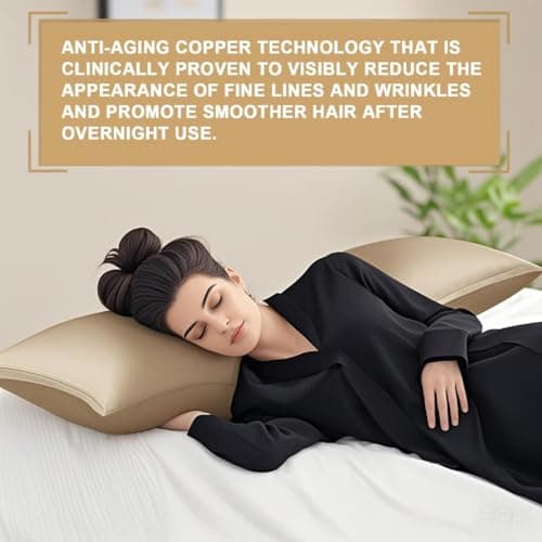 100% C opper Compression Copper Pillowcase for Beauty, Skin, Wrinkles, Fine Lines, and Hair Guaranteed Highest Copper Pillow Case 6