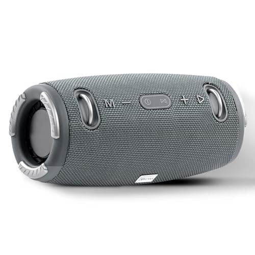 SANTANA BY CARLOS SANTANA Bluetooth Speaker- Effortlessly Portable True Wireless Stereo, Splash-Proof Design, Up to 24 Hours Playtime, Dynamic Sound, Integrated Controls | Ligero | Gray
