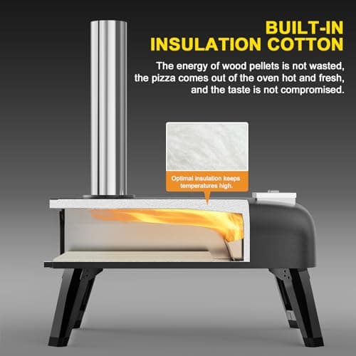 aidpiza Pizza Oven Outdoor 12" Wood Fired Pizza Ovens Pellet Pizza Stove for outside, Portable Stainless Steel Pizza Oven for Backyard Pizza Ovens 6