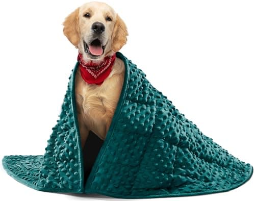 YUSRA Weighted Blanket for Dogs, Weighted Dog Blanket 4Lbs Soft Calming Blanket for Dogs Anxiety, Thunderstorms, Separation, Dog Blanket for Car Travel and Camping (Blackish Green, 32 * 40inch)