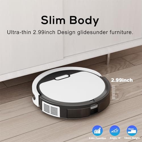 V3 Robot Vacuum and Mop Combo,KIPVVO 3-in-1 Ultra Thin Self-Charging Automatic Robot Vacuum Cleaners with 5000Pa Strong Suction,120mins Runtime,WiFi/App/Remote Control for Hard Floors,Pet Hair,Carpets 5