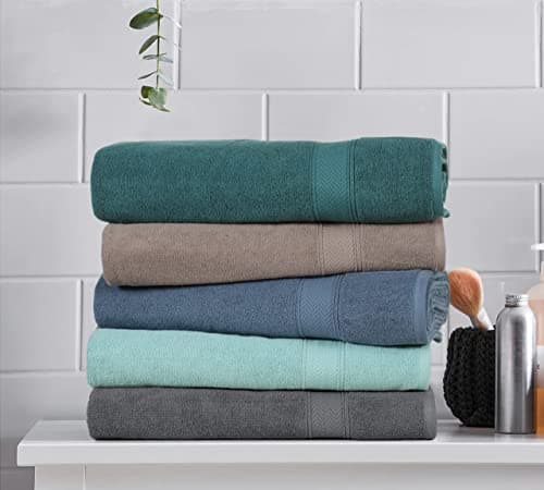 HILLFAIR 600 GSM- 40 x 80 Inches- 100% Cotton 2 Pc XXL Oversized Bath Towel Set- Soft Highly Absorbent Jumbo Bath Sheets Towels Sets- Quick Dry Oversized Bath Towel Sets for Hotel Spa Pool- Stone 5
