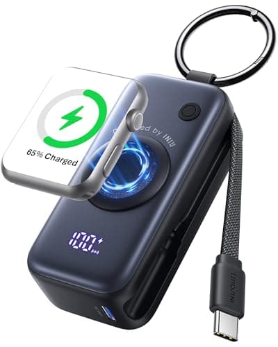 INIU SnapGo Mini Portable Charger, Power Bank for Apple Watch and iPhone, 5000mAh 20W PD Fast Charging Flight-Safe Travel Essential Battery Pack for Apple Watch Ultra 11 10 9 8 SE, iPhone Air 17 16 15