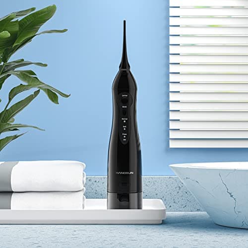 Hangsun Water Flossers for Teeth Cordless Rechargeable Dental Oral Irrigator Water Jet for Teeth Braces Care with 8 Jet Tips for Travel and Home Use (Black) 8