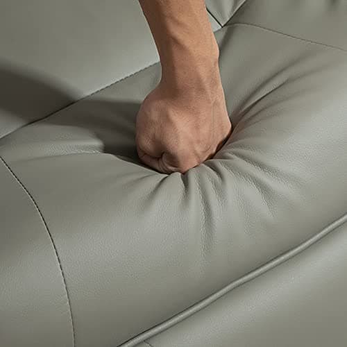 HOMCOM Swivel Recliner Chair, PU Leather Reclining Armchair with Retractable Footrest, Lounge Chair with Wood Base and Adjustable High Back for Small Spaces, Living Room, RV, Bedroom, Gray 9