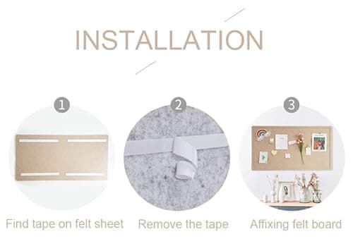 Foldable Large Felt Bulletin Board - 36'' x 18'', Decorative Picture Framed Display Board with 35 Rose Pins for School, Home, Kitchen & Office Walls 7