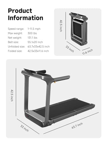WALKINGPAD X218 Folding Treadmills for Home, Smart Vertical Fold, LED Display with Rotary Control, No Assembly 6