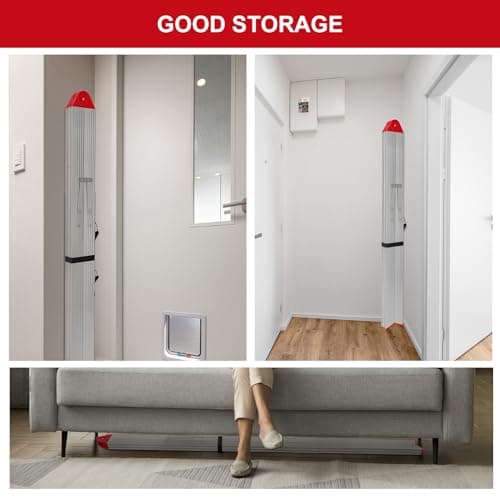 6 Step Folding Ladder with Anti-Slip Pedal, 16 LBS, Compact & Lightweight, 330 LBS Capacity, Collapsible Aluminum Ladder with A Frame Design for Indoor & Outdoor Work 6