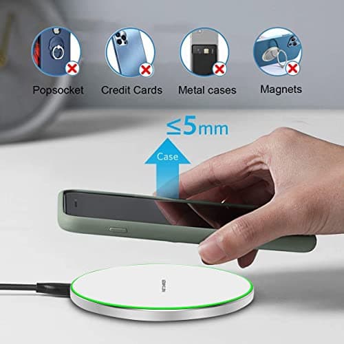 Wireless Charger 20W Max Fast Wireless Charging Pad Compatible with iPhone 11 12 13 14 15 16 17 Pro/Pro Max, iPhone Xs/XS Max/XR/8 Plus,Air Pods Pro/3/4, for Samsung Galaxy/Note,Galaxy Buds (White) 6