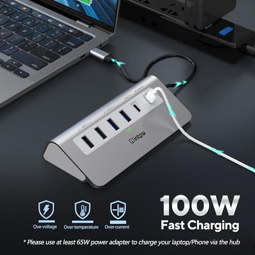 P9 USB C Hub, intpw 9-in-1 USB C Hub Multiport Adapter with 4K HDMI, PD 100W, Type-C & 2 USB A 3.0 5Gbps, 2 USB A 2.0, SD/TF Card Reader, Aluminum USB Hub for Laptop, iPhone 17 Series, MacBook, iPad 6
