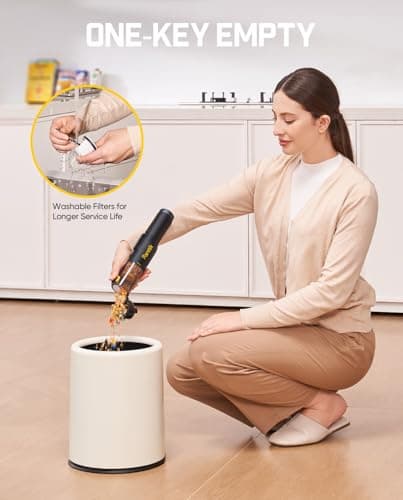 Fanttik Slim V10 Lite Cordless Handheld Vacuum, 0.98lb Lightweight with All-in-One Base Design, 12000Pa Suction & Smart LED Display, Portable Mini Vacuum Cleaner for Kitchen Table, Home, Car 8