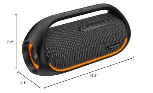 Tronsmart Upgraded Bang 60W Bluetooth Speakers with Subwoofer, IPX6 Waterproof Loud Bluetooth Speaker with 7 Color Light, 15H Playtime, Custom EQ, Portable Speaker with Handle for Outdoor, Party 10