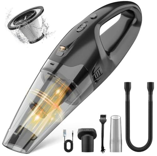 BSRCO Handheld Vacuum Cordless | Car Vacuum Portable Cordless 650mL Washable Dustbin | 25-Min Runtime Rechargeable Hand Held Vacuum 8000Pa Powerful Suction