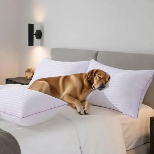 VAINOC Pillows Queen Size Set of 2,Breathable Hotel Collection Bed Pillows for Sleeping Medium Soft Down Alternative Microfiber Filled,20 x 30 Inches 6