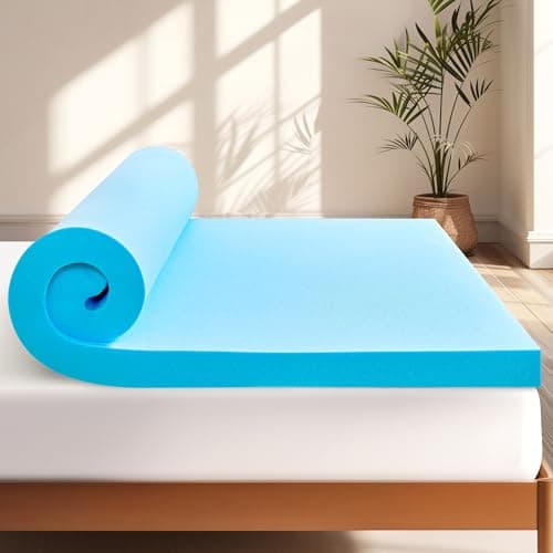 SyMax Memory Foam Mattress Topper, Gel Infused Foam Topper, Breathable Bed Topper, Pressure Relieving, CertiPUR-US Certified, 4 Inch, Full Size