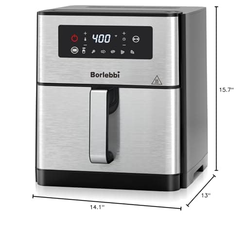 Air Fryer, 10 Quart Family Size Large Airfryer, 6 One-Touch Digital Control Preset Cooking Functions Air Fryers, 400°F Temp Controls in 5° Increments, Nonstick Dishwasher-Safe, 1700W, Stainless Steel 7