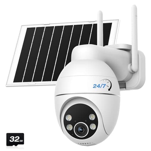 TKENPRO Solar Camera Outdoor Wireless, 2K Color Night Vision, Always-on-Video Security Camera Wireless Outdoor, Smart 24/7 Recording, Auto-Tracking, 2.4GHz Wi-Fi, IP65